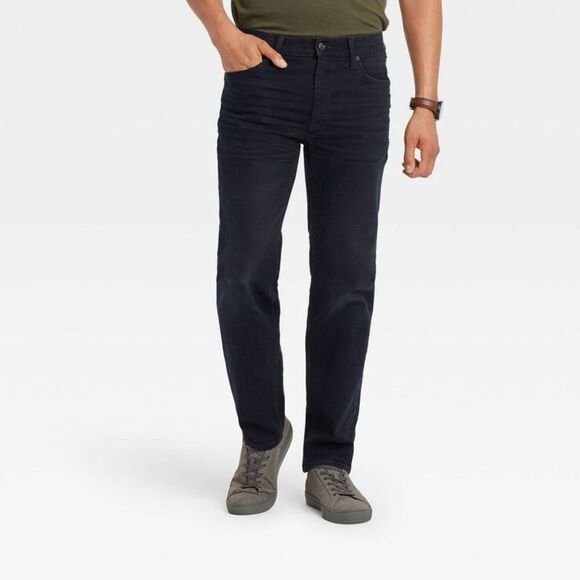 Goodfellow & Co -  Men's Slim Straight Leg Slim Strai Black Denim - Picture 1 of 3